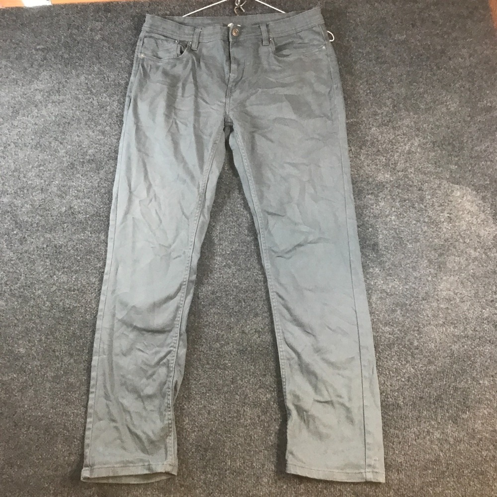 Charles St. Ankle Pants Mens 34/32 (Fits 34x29) Gray Cotton Stretch Flat Front